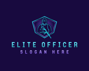 Officer - Soldier Shooting Gun logo design