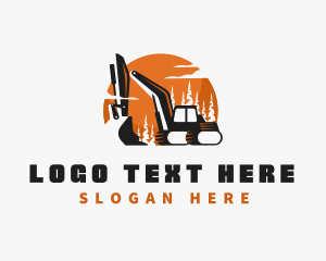 Quarry - Excavator Machinery Construction logo design