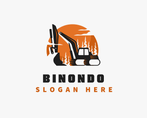 Quarry - Excavator Machinery Construction logo design