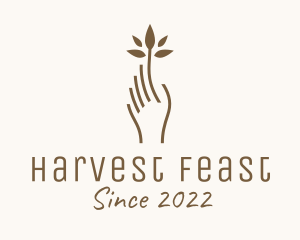 Brown Hand Plant  logo design