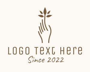 Hand - Brown Hand Plant logo design