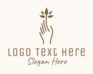 Brown Hand Plant  Logo