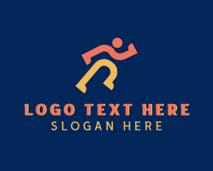 League - Running Athlete Sport logo design