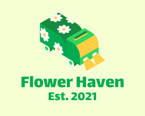 Flower Delivery Truck logo design