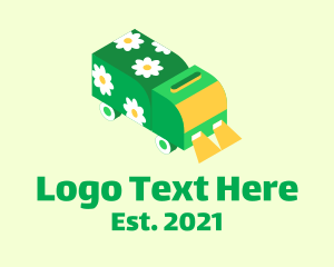 Logistic Services - Flower Delivery Truck logo design