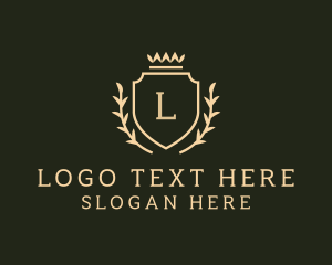 Luxury - Crown Shield Vines logo design
