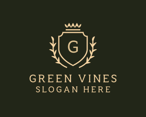 Vines - Crown Shield Vines logo design