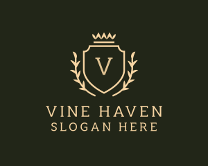 Crown Shield Vines logo design