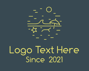 Yellow - Minimalist Ocean Sand Beach logo design