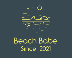 Minimalist Ocean Sand Beach logo design