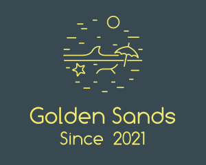 Minimalist Ocean Sand Beach logo design