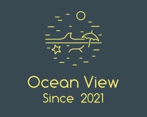 Minimalist Ocean Sand Beach logo design