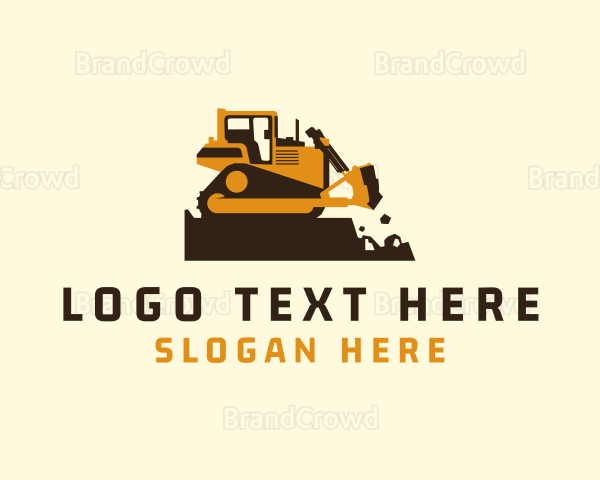 Bulldozer Machinery Equipment Logo