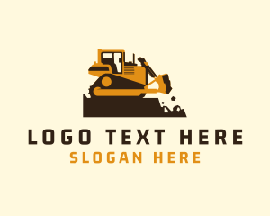 Digging - Bulldozer Machinery Equipment logo design