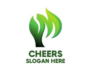 Green Tree Letter P  Logo