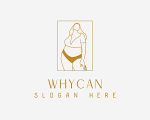 Outline - Sexy Chubby Model logo design