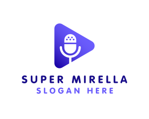 Podcast Mic Play Button Logo