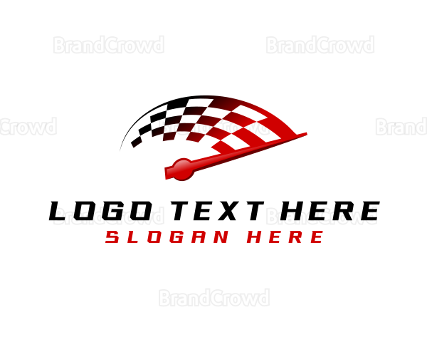 Racing Speedometer Flag Logo