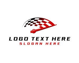 Fast - Racing Speedometer Flag logo design