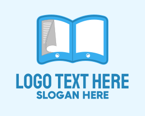 Library - Tablet Ebook Pages logo design