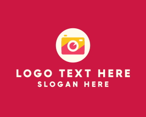 Digicam - Red Orange Camera Photography logo design