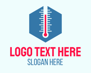 Measurement - Hexagon Thermometer Temperature logo design