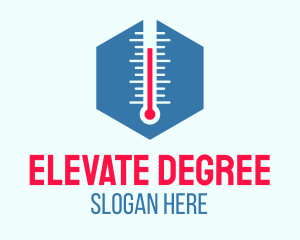 Hexagon Thermometer Temperature logo design
