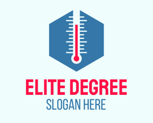 Degree - Hexagon Thermometer Temperature logo design