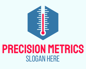 Measurement - Hexagon Thermometer Temperature logo design