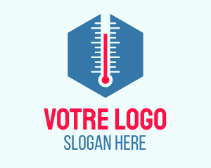 Clinic - Hexagon Thermometer Temperature logo design