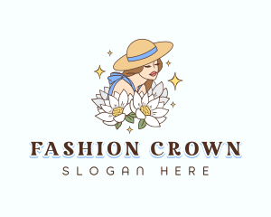 Flower Hat Fashion logo design