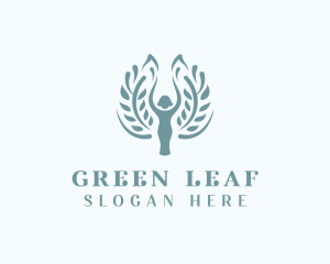 Leaf Wreath Woman logo design