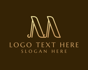 Financing - Elegant Gold Letter M logo design