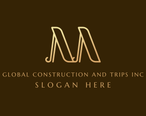 Elegant - Elegant Gold Letter M logo design