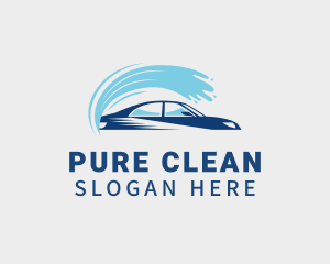 Blue Car Wash Cleaning logo design