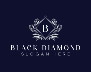 Ornamental Luxury Diamond Crest logo design