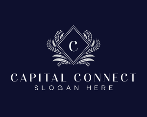 Ornamental Luxury Diamond Crest logo design