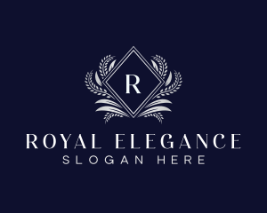 Ornamental Luxury Diamond Crest logo design