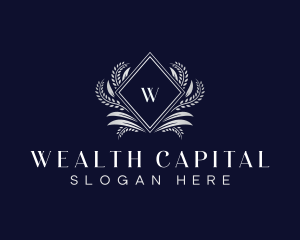 Ornamental Luxury Diamond Crest logo design