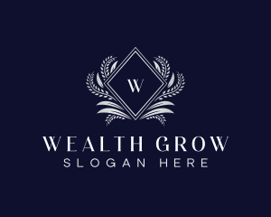 Ornamental Luxury Diamond Crest logo design