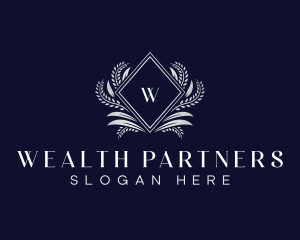 Ornamental Luxury Diamond Crest logo design