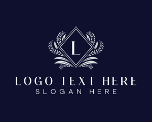 Leaves - Ornamental Luxury Diamond Crest logo design