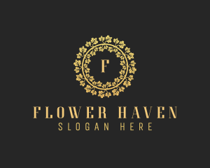 Flower Garland Wedding  logo design