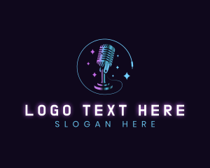 Streaming Platform - Podcast Dj Microphone logo design