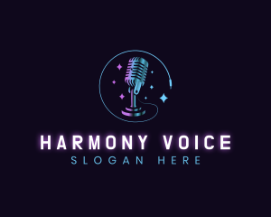 Singing - Podcast Dj Microphone logo design