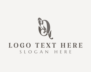 Letter Q - Chic Elegant Floral Letter Q logo design