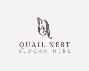 Chic Elegant Floral Letter Q logo design