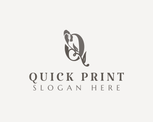 Chic Elegant Floral Letter Q logo design