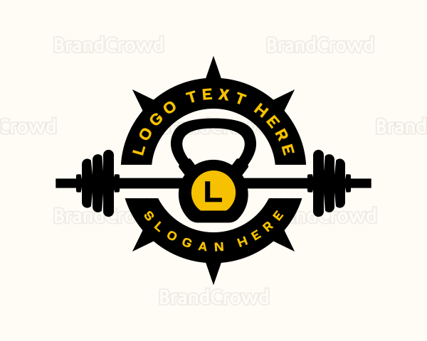 Fitness Gym Barbell Logo