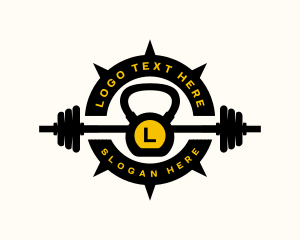 Fitness Gym Barbell Logo